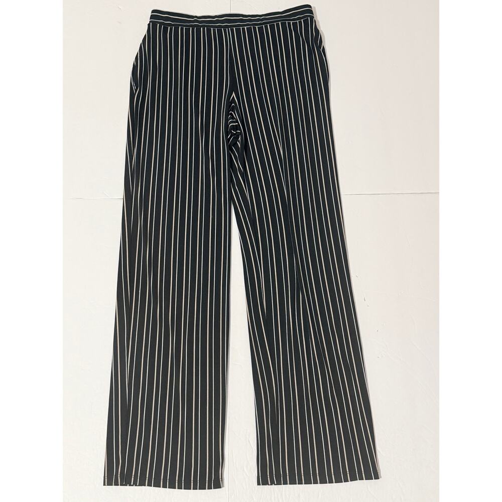 Susan Graver Liquid Knit Wide Leg Striped Pants, Size S